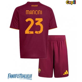 AS Roma Gianluca Mancini #23 Echipament de Fotbal Replică 2025-26 Copii Acasa (+ Șorturi)